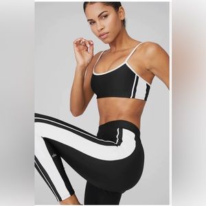 Alo Air Lift Car Club Stripe Set Top M, Bottoms S